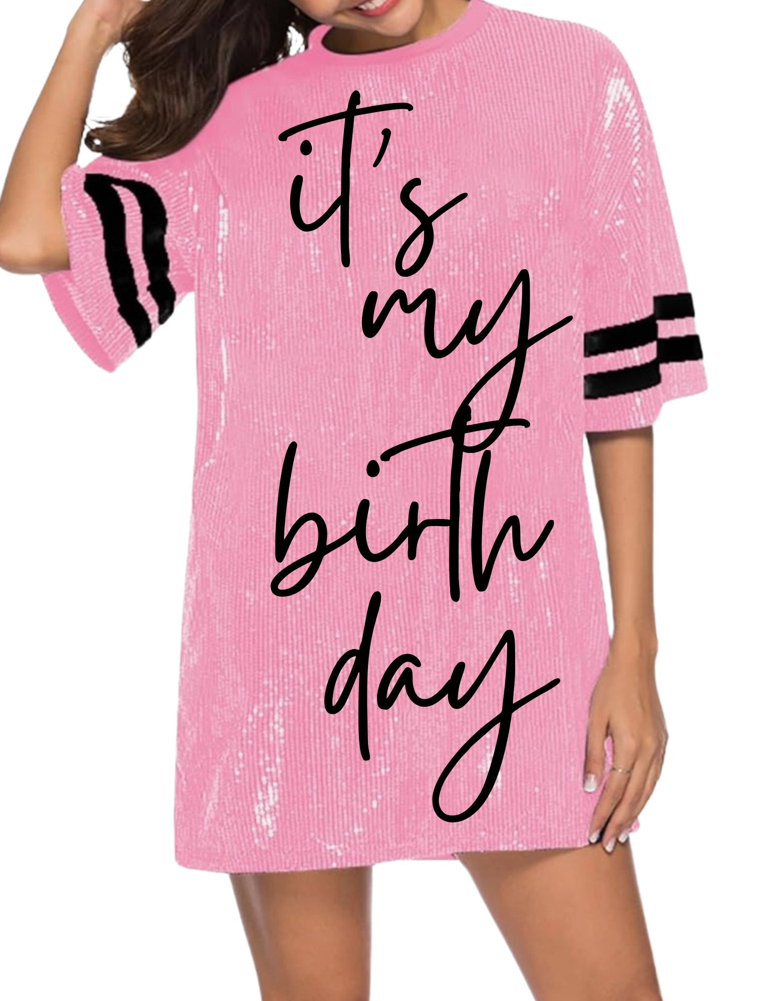 It's My Birthday Sparkly Tee Dress